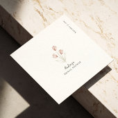 "Bruid tot bruid" Roze & Witte aquarel Tulp Servet