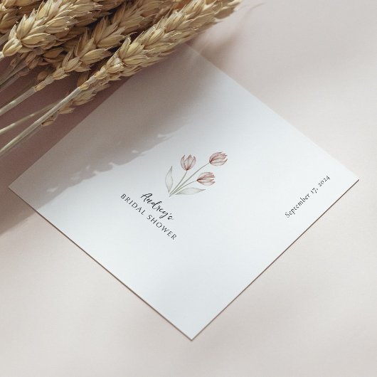 "Bruid tot bruid" Roze & Witte aquarel Tulp Servet