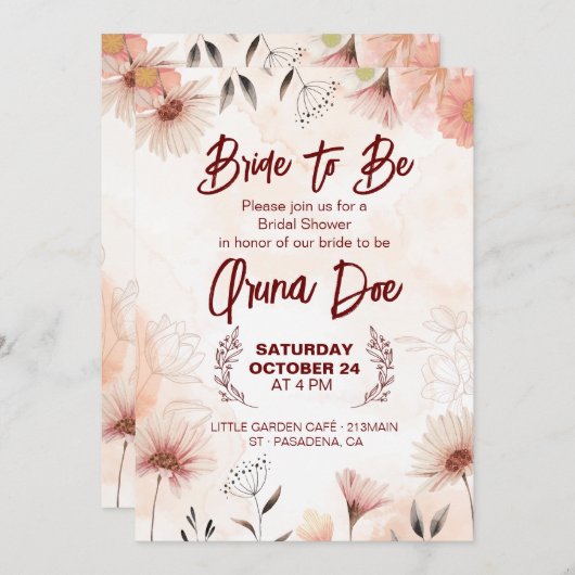 Bruid tot zegen uitnodiging (Voorkant / Achterkant)