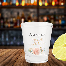 Bruid-tot-ziijnde roze gouden bloemige eucalyptus  shot glas