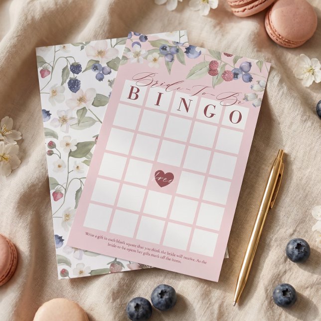Bruid-Tot-Zijn Bingo Bes Zoete Bruiloftsspel (Bride-To-Be Bingo Berry Sweet Bridal Shower Game)
