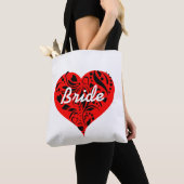 Bruid Tote Met Rode En Zwarte Harten Bag (Dichtbij)