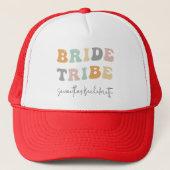 Bruid Tribe Bachelorette Party 90s Retro Custom Trucker Pet (Voorkant)