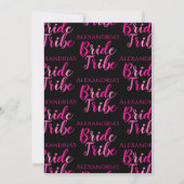 Bruid Tribe Bachelorette Party Hot Roze Zwart Kaart (Achterkant)