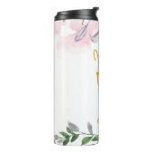 Bruid Tribe Bloemen en Faux Goud met Naam Thermosbeker (Gedraaid links)