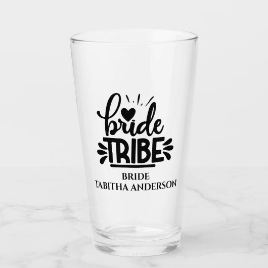 Bruid Tribe bruid aangepaste bruiloft Glas (Voorkant)