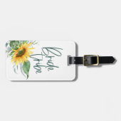 Bruid Tribe Bruidsmeisje Zonnebloem Eucalyptus Rus Bagagelabel (Voorkant horizontaal)