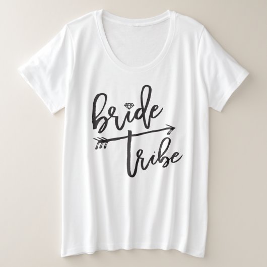 Bruid Tribe Diamond Bruids Party Stijlvolle Bruilo Grote Maat T-shirt (Design voorkant)