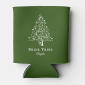 Bruid Tribe Elegant Bos Groen Wit Tree Custom Blikjeskoeler (Voorkant)