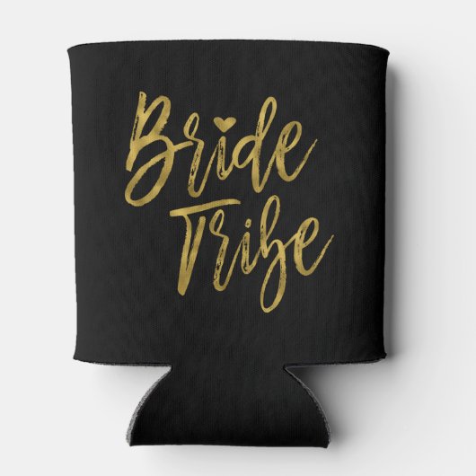 Bruid Tribe Faux Gold Folie en zwart met hart Blikjeskoeler (Achterkant)