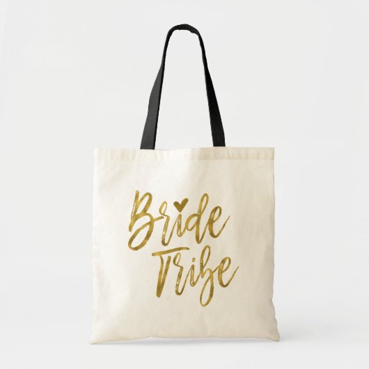 Bruid Tribe Faux Gold Folie Wedding Party Bag Tote Bag (Voorkant)