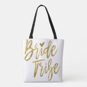 Bruid Tribe Goud en Wit Wedding Party Bag Tote Bag (Achterkant)