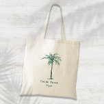 Bruid Tribe Groene Tropische Palm Tree Custom Tote Bag<br><div class="desc">Deze leuke tropische palmboom canvas tas met de woorden "Bride Tribe" in smaragdgroen is het perfecte vrijgezellenfeest cadeau voor een tropische strandbestemming of outdoor bruiloft! Personaliseer het met de naam van je bruidsmeisje.</div>