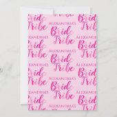 Bruid Tribe Hot Roze Bachelorette Party Kaart (Achterkant)