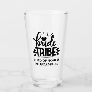 Bruid Tribe meid van eer aangepaste bruiloft Glas