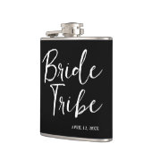 Bruid Tribe Modern en Eenvoudig Zwart-Wit Heupfles (Links)