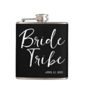 Bruid Tribe Modern en Eenvoudig Zwart-Wit Heupfles (Voorkant)