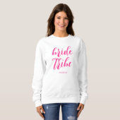 Bruid Tribe Modern Hot Pink Bachelorette Party Trui (Voorkant volledig)