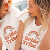 Bruid Tribe Retro Groovy Madeliefje 70s Afscheid A T-shirt