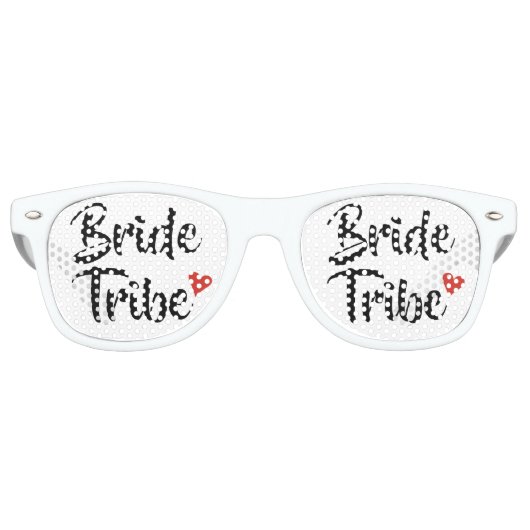 Bruid Tribe Rood Hart Retro Zonnebril (Voorkant)