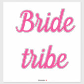 Bruid Tribe Roze Bruids Team Aangepaste Tekst Brui Sticker (Vel)