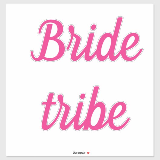 Bruid Tribe Roze Bruids Team Aangepaste Tekst Brui Sticker (Vel)