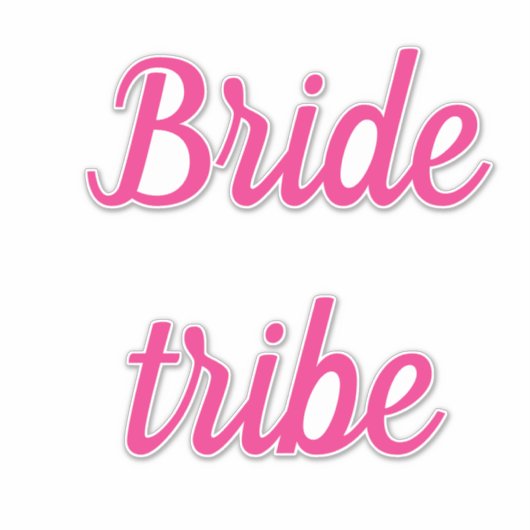 Bruid Tribe Roze Bruids Team Aangepaste Tekst Brui Sticker (Voorkant)