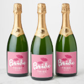 Bruid Tribe Roze Mousserende Wijn Label Kiss Sparkling Wijnetiket (Flessen)