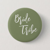 Bruid Tribe Sage Groen Wit Trouwen Ronde Button 5,7 Cm (Voorkant)