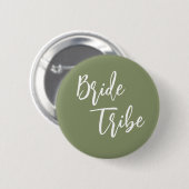 Bruid Tribe Sage Groen Witte Bruiloft Ronde Button 5,7 Cm (Voorkant /achterkant)