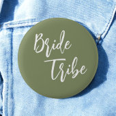 Bruid Tribe Sage Groen Witte Trouw Ronde Button 5,7 Cm