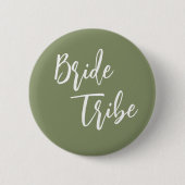 Bruid Tribe Sage Groene Witte Trouw Ronde Button 5,7 Cm (Voorkant)