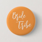Bruid Tribe Sinaasappel White Wedding Ronde Button 5,7 Cm (Voorkant)
