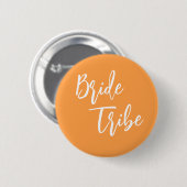 Bruid Tribe Sinaasappel White Wedding Ronde Button 5,7 Cm (Voorkant /achterkant)