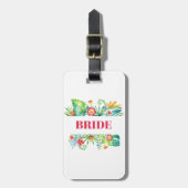 Bruid Tropical Beach Destination Wedding Bagagelabel (Voorkant verticaal)