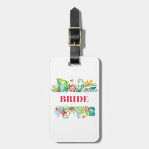 Bruid Tropical Beach Destination Wedding Bagagelabel
