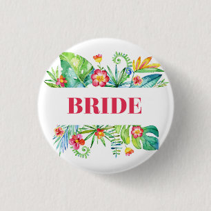 Bruid Tropical Beach Destination Wedding Ronde Button 3,2 Cm