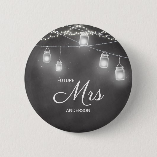 Bruid Trouw Toekomst Mrs Zwart Wit Ronde Button 5,7 Cm (Voorkant)