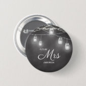 Bruid Trouw Toekomst Mrs Zwart Wit Ronde Button 5,7 Cm (Voorkant /achterkant)