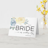 Bruid Trouwdag Cadeau Van Bruidegom  Bloemen Kaart (Gele Bloem)