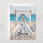 Bruid Trouwdag Strand Trouwen Elegante Jurk Bruids Briefkaart (Voorkant / Achterkant)