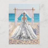Bruid Trouwdag Strand Trouwen Elegante Jurk Bruids Briefkaart (Voorkant)