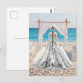 Bruid Trouwdag Strand Trouwen Fantasie Jurk Bruids Briefkaart (Voorkant / Achterkant)