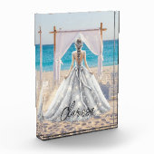 Bruid Trouwdag Strand Trouwen Fantasie Jurk Bruids Fotoblokken (Links)