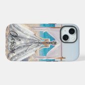 Bruid Trouwdag Strand Trouwen Fantasie Jurk Bruids iPhone 15 Case (Achterkant horizontaal)
