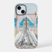 Bruid Trouwdag Strand Trouwen Fantasie Jurk Bruids iPhone 15 Case (Achterkant)