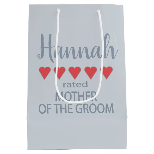 Bruid & Trouwfeest 5 Hart Moeder van de Bruidegom Medium Cadeauzakje (Achterkant)