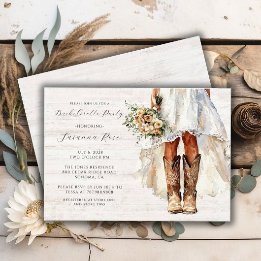 Bruid Trouwjurk Cowgirl Bachelorette Party Kaart