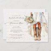 Bruid Trouwjurk Cowgirl Bachelorette Party Kaart (Voorkant)