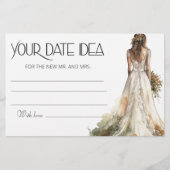Bruid Trouwjurk Datum nacht ideeën. Datumpot Briefpapier (Voorkant)
